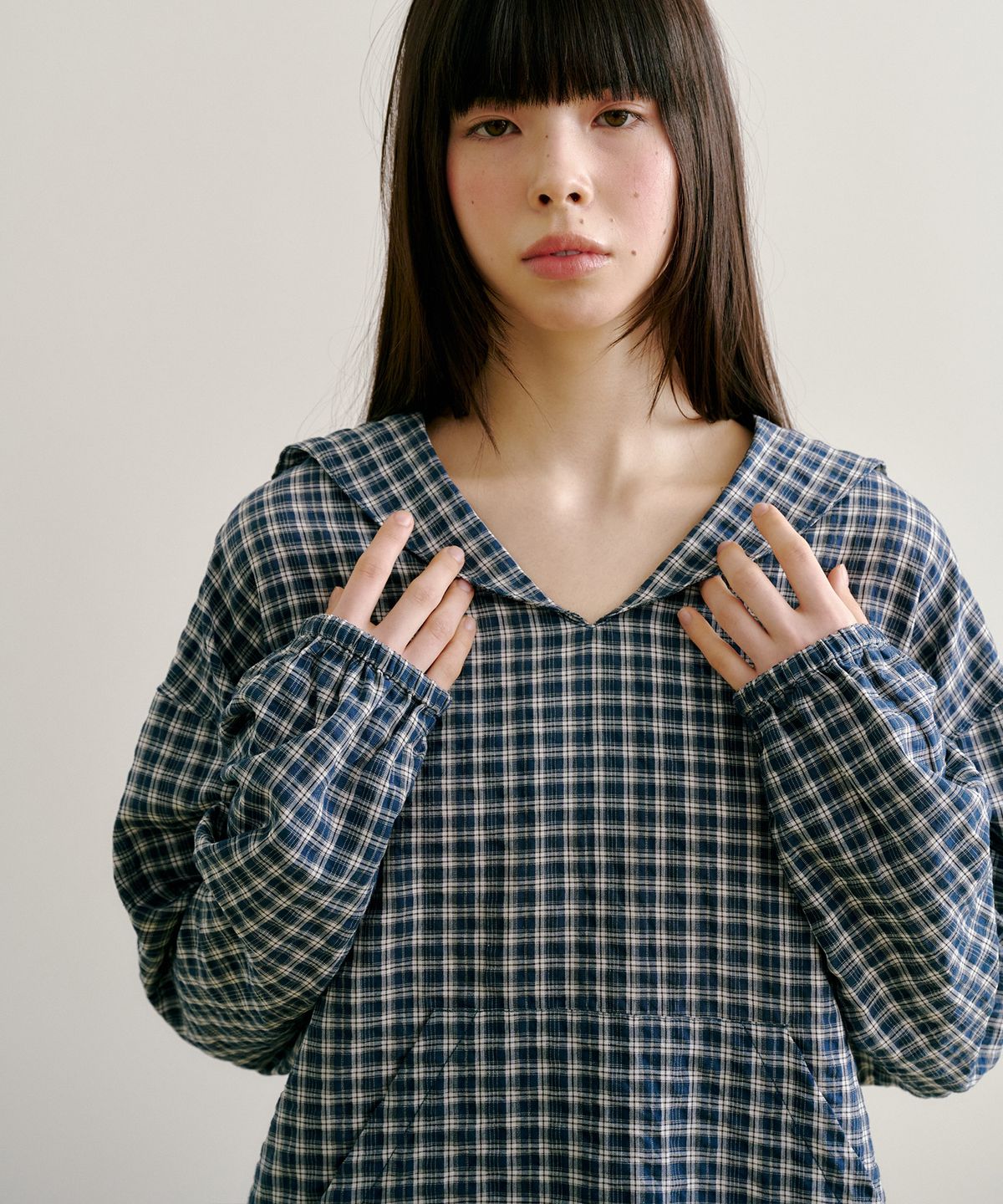 펀프롬펀(FUNFROMFUN) Afternoon Sailor Blouse, Navy