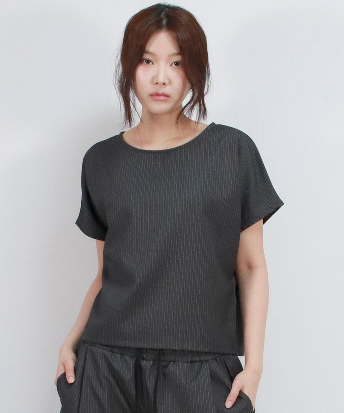 드마크(DEMARC) Pin Stripe Mini French Shirt