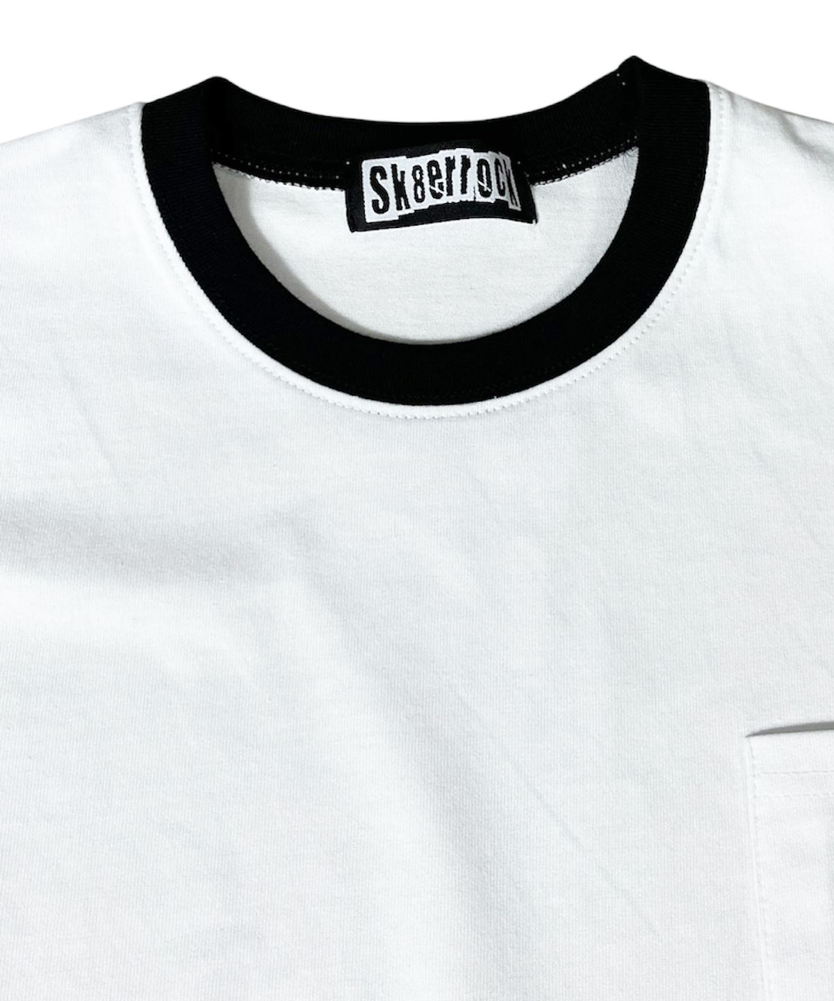 스케이터락(SK8ER ROCK) Pocket Ringer T-shirt ((white*black))