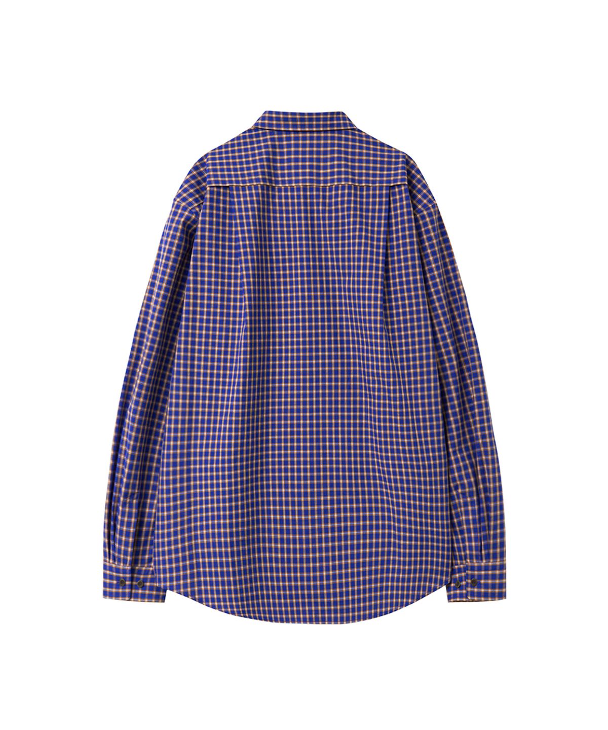 유체 프레타 포르테(YOUCHE PRET A PORTER) SQ OFFSET CHECK SHIRTS Cobalt Check