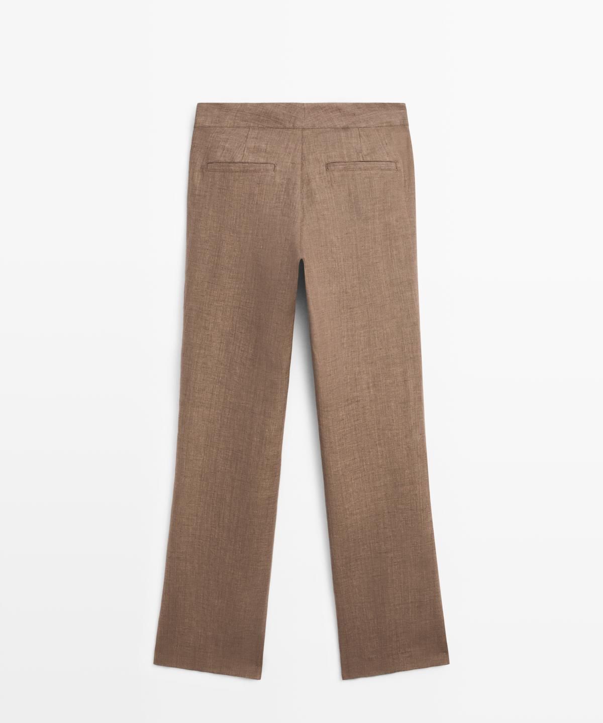 마시모두띠(MASSIMO DUTTI) 100% 린넨 킥 벨보텀 팬츠