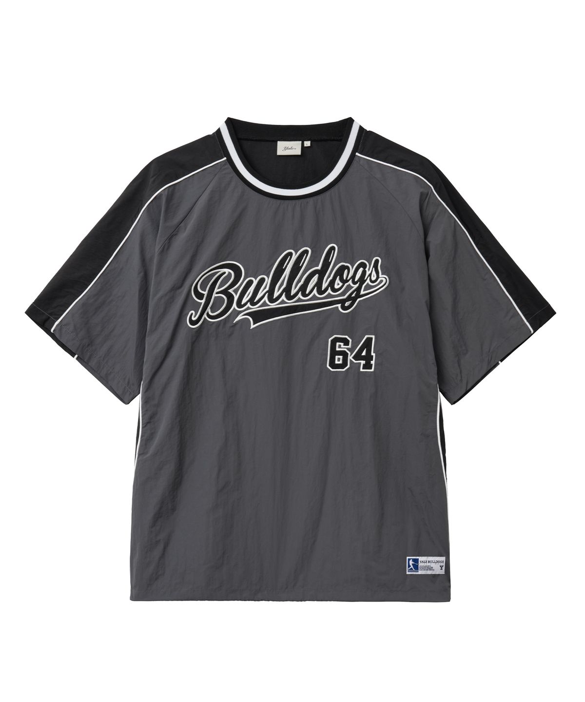 예일(YALE) 64 불독스 베이스볼 크루넥 나일론 티셔츠_차콜