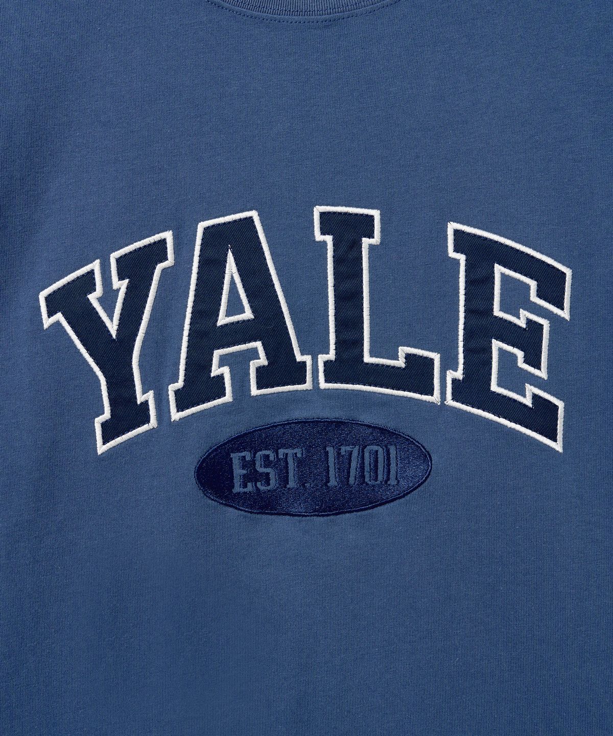 예일(YALE) 투톤아치 반팔티셔츠_빈티지 블루