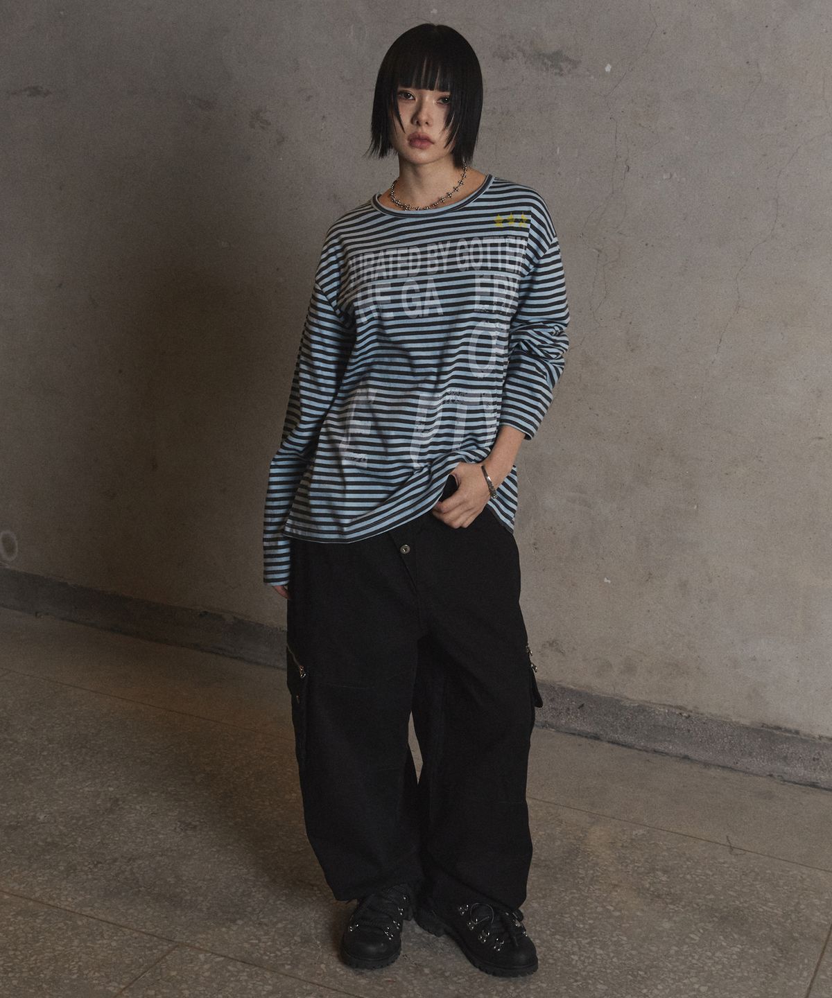 가터갤러리(GOTTER GALLERY) EMPTY LLM STRIPE LONG SLEEVE_SKY BLUE