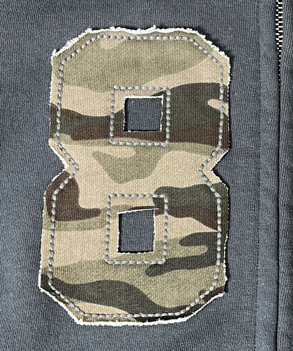 스케이터락(SK8ER ROCK) Camouflage 88 Damage Sweat Hood Zip-up ((Dark gray))