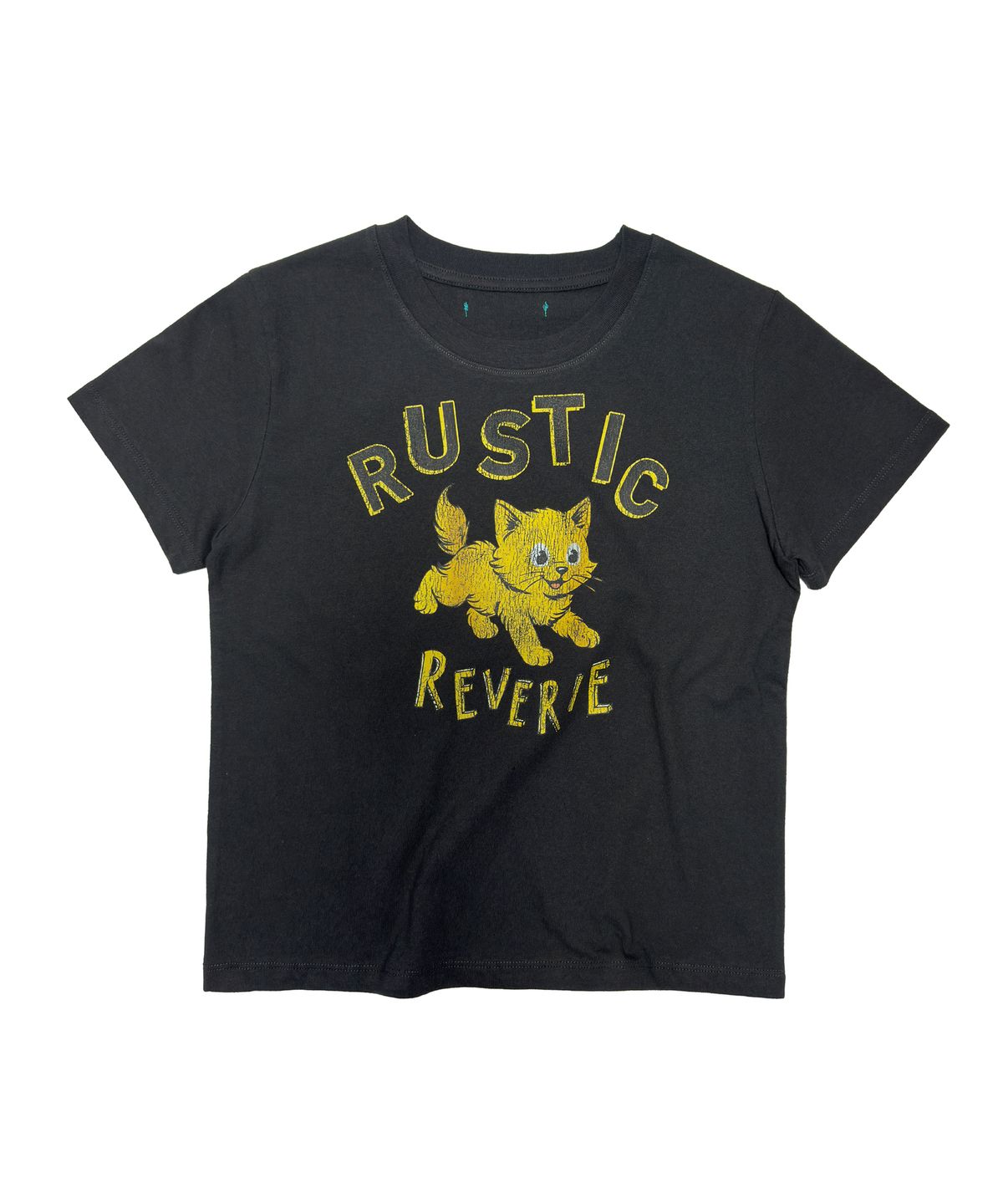 러스틱 레버리(RUSTIC REVERIE) 포크 러스틱 캣 베이비 티셔츠 [빈티지블랙]
