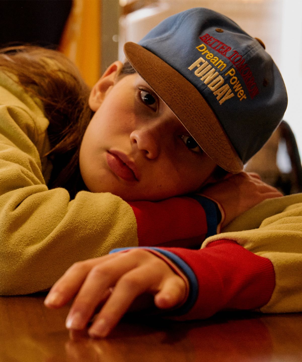 골든선샤인(GOLDEN SUNSHINE) FUNDAY 5-PANEL CAP_BLUE BROWN