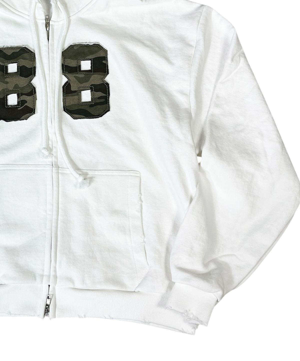 스케이터락(SK8ER ROCK) Camouflage 88 Damage Sweat Hood Zip-up ((Ivory))
