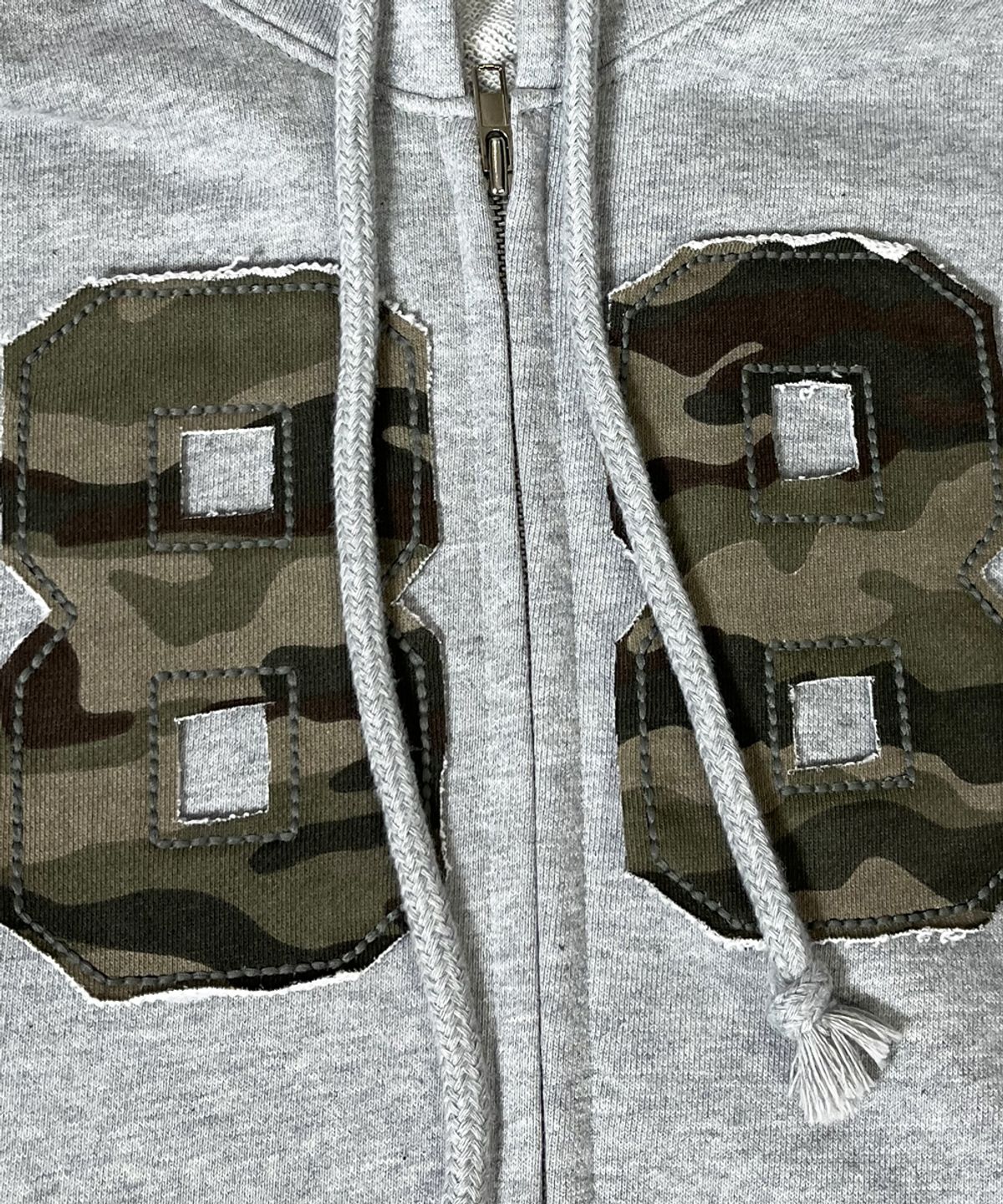 스케이터락(SK8ER ROCK) Camouflage 88 Damage Sweat Hood Zip-up ((Melange gray))