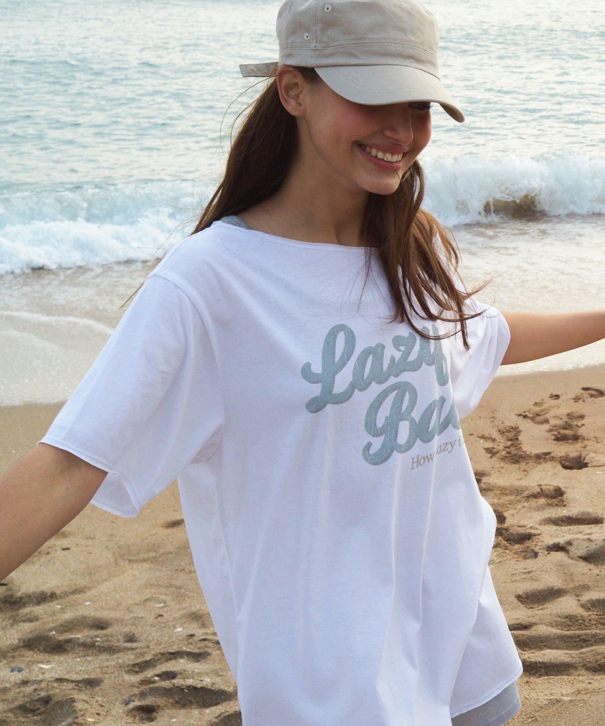 레이지지(LAZYZ) 하우 레이지 오프숄더 티셔츠 (4색상)