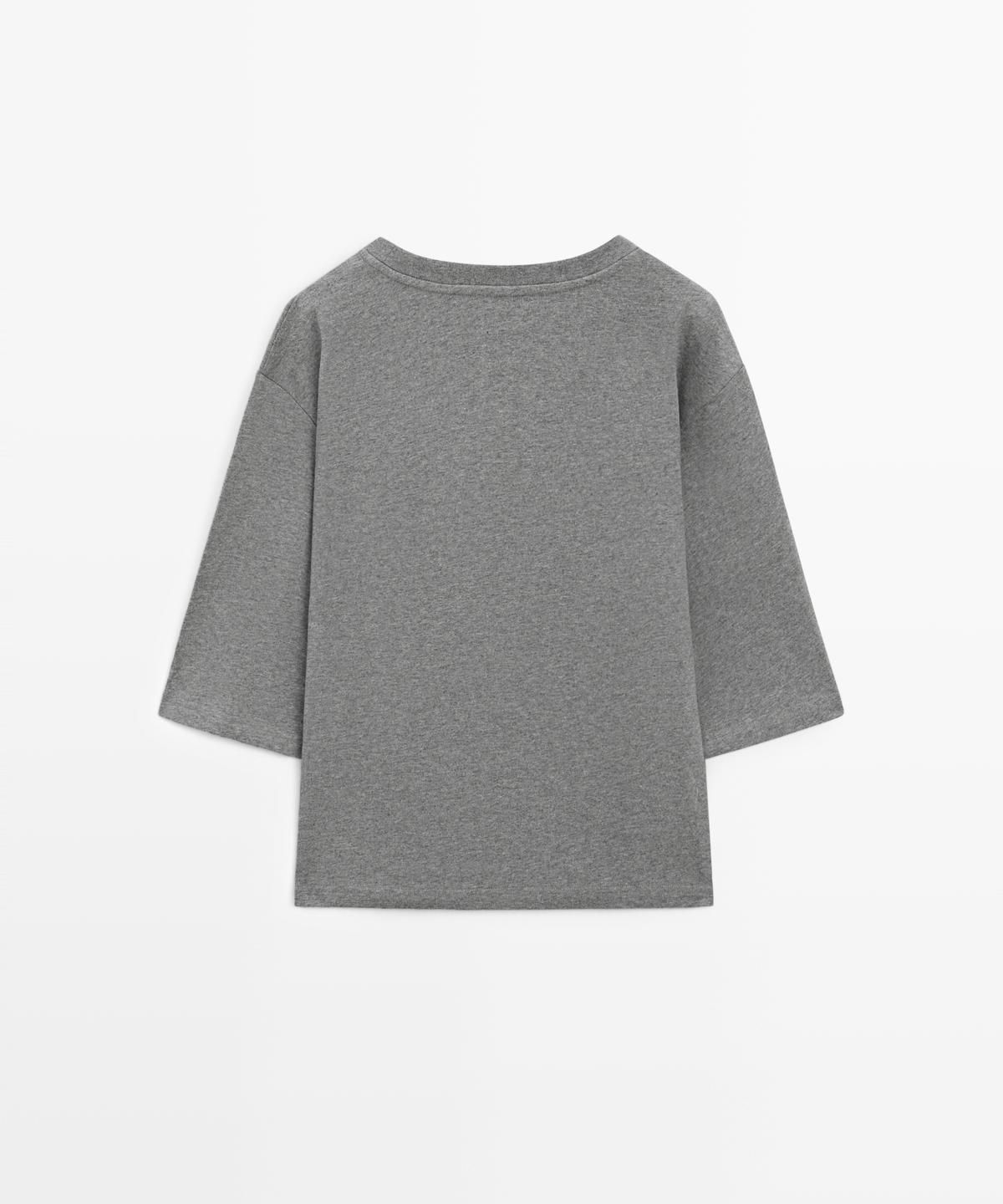 마시모두띠(MASSIMO DUTTI) 100% 코튼 라운드넥 티셔츠