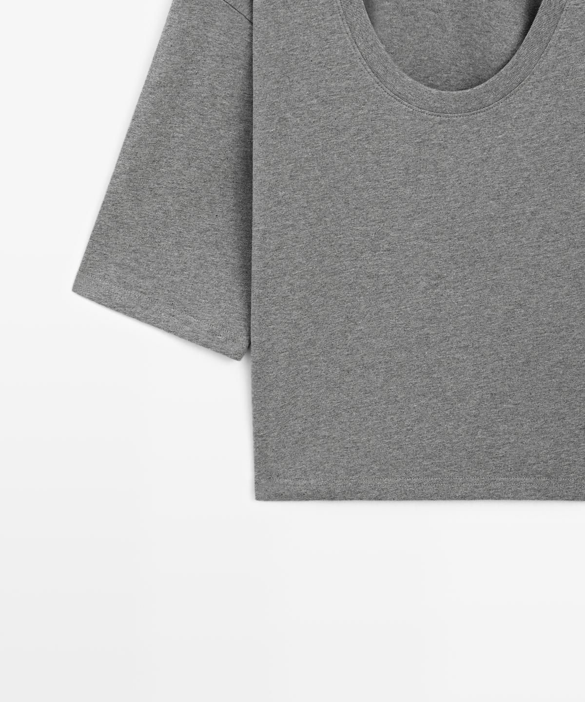 마시모두띠(MASSIMO DUTTI) 100% 코튼 라운드넥 티셔츠