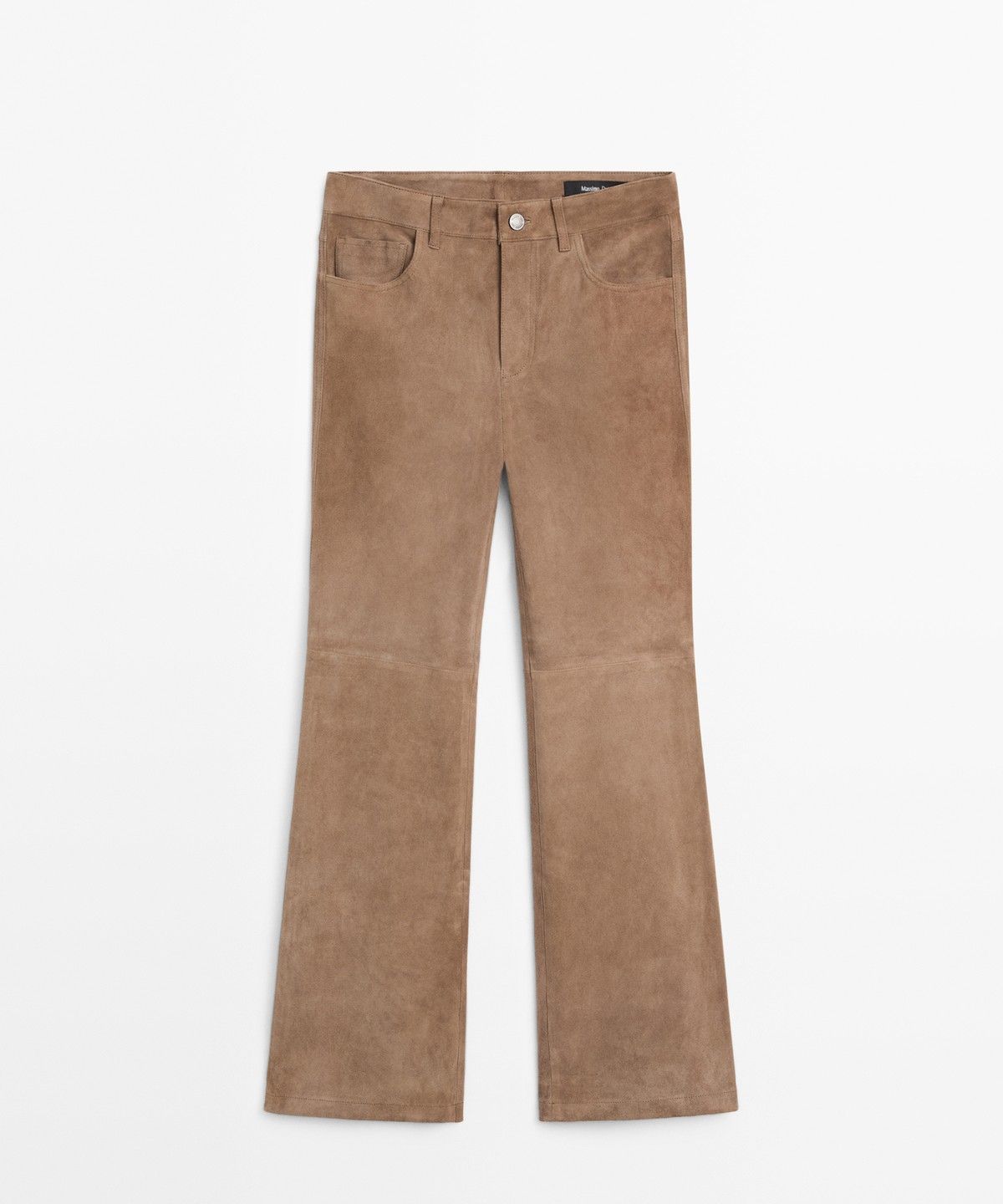 마시모두띠(MASSIMO DUTTI) 크롭 스웨이드 레더 플레어 레깅스 팬츠