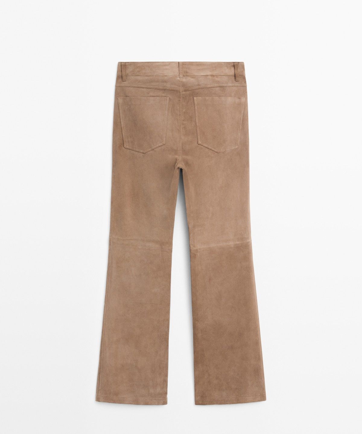마시모두띠(MASSIMO DUTTI) 크롭 스웨이드 레더 플레어 레깅스 팬츠