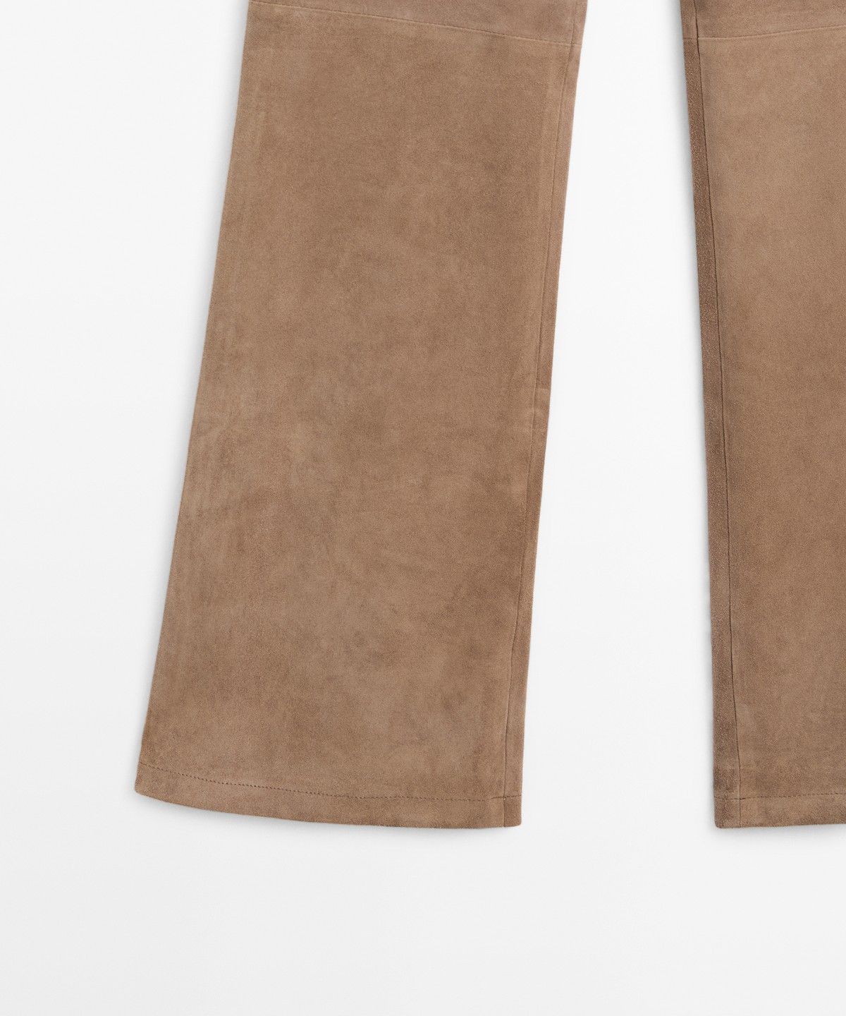 마시모두띠(MASSIMO DUTTI) 크롭 스웨이드 레더 플레어 레깅스 팬츠