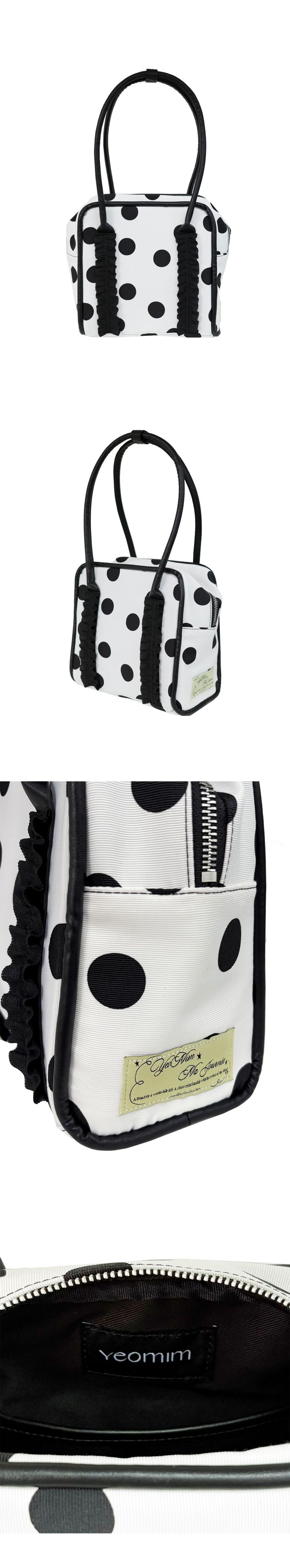 MUSINSA公式 | YEOMIM mini box bag (white dot)