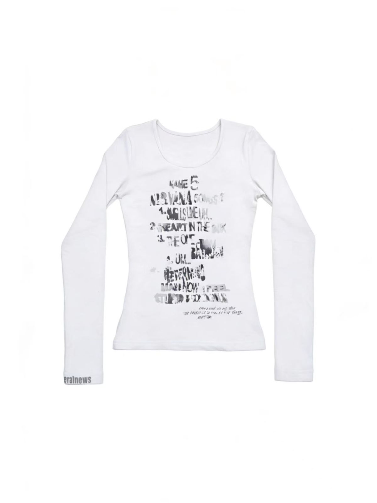 리버뉴스(LIBERALNEWS) DISRUPTED LETTER TEE_WHITE