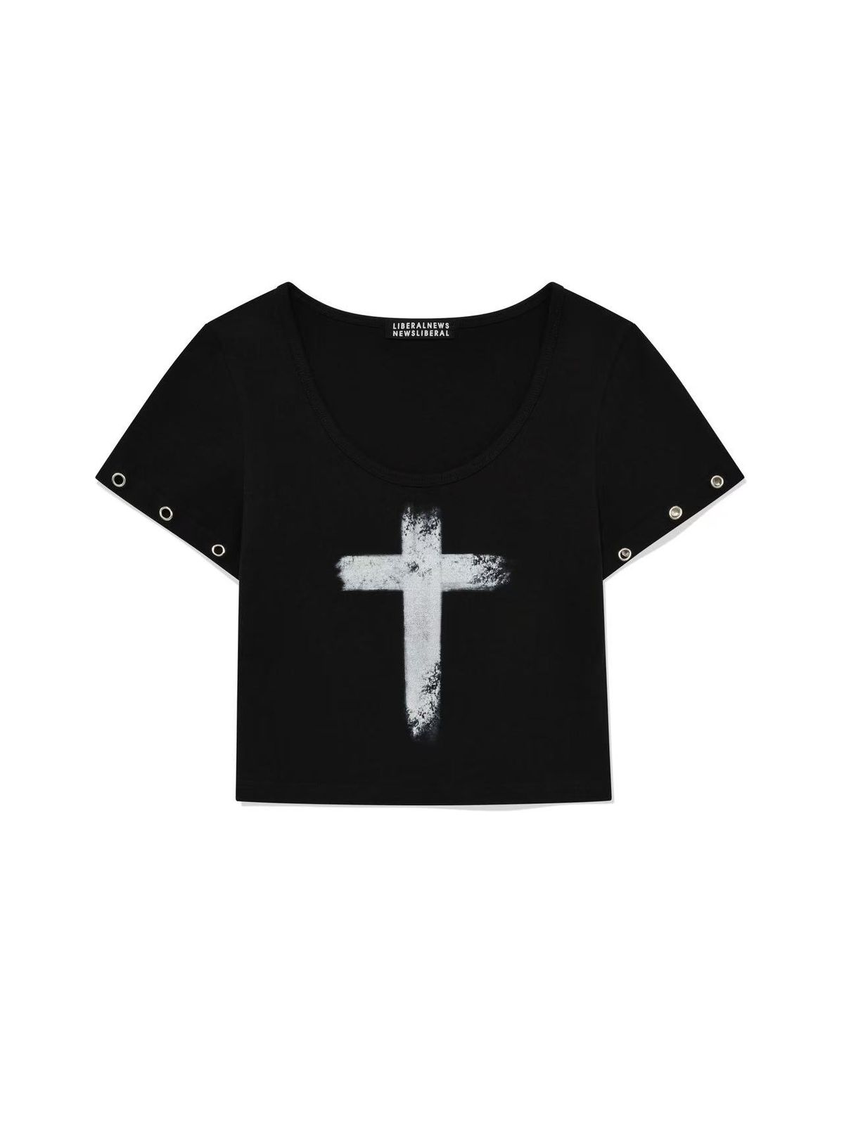 리버뉴스(LIBERALNEWS) SILVERCROSS SHORT T-SHIRT_BLACK