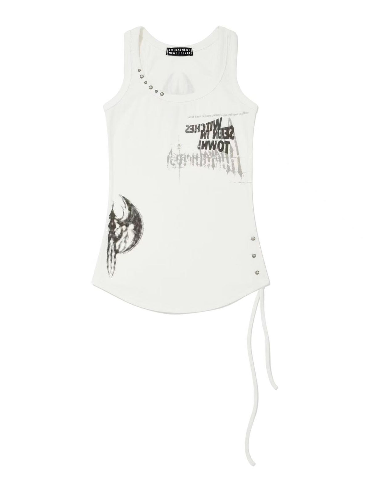 리버뉴스(LIBERALNEWS) BLAVKNESS NEWS SLEEVELESS_WHITE