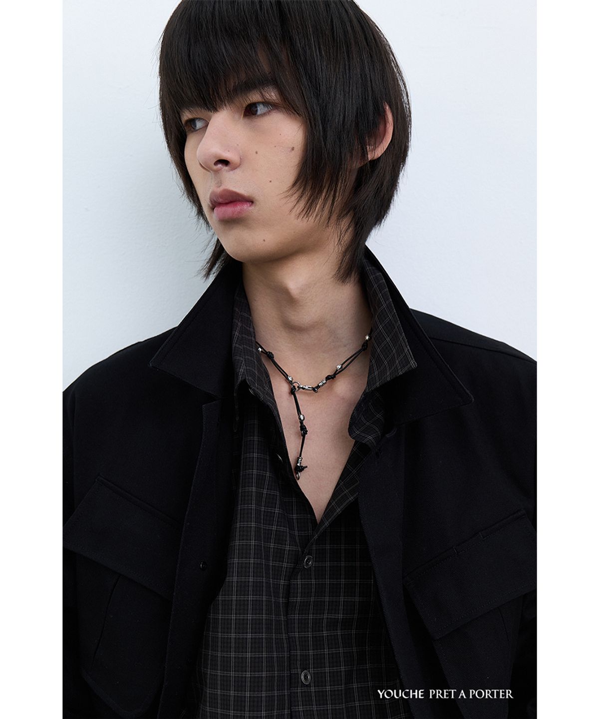 유체 프레타 포르테(YOUCHE PRET A PORTER) SQ NODE NECKLACE 001 Obsidian Black