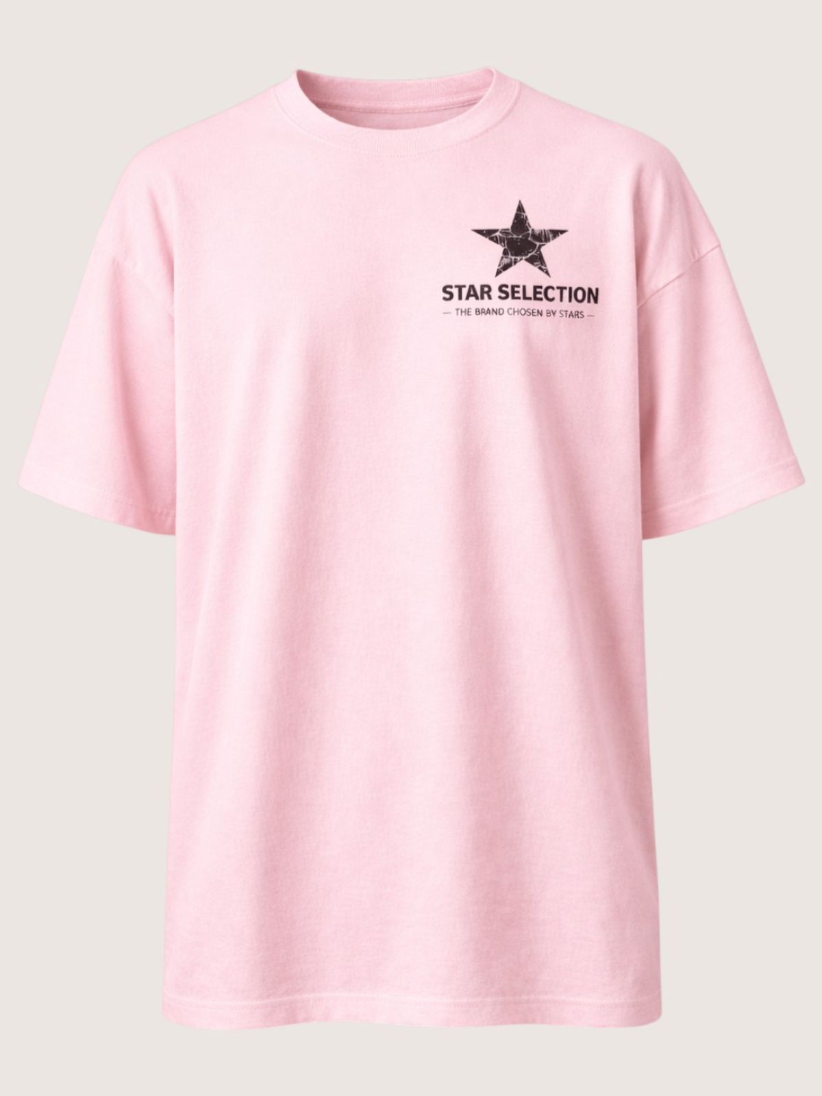 지블랙(ZBLACK) 스타셀렉션 크렉 스타 스몰로고 오버핏 반팔(PINK)