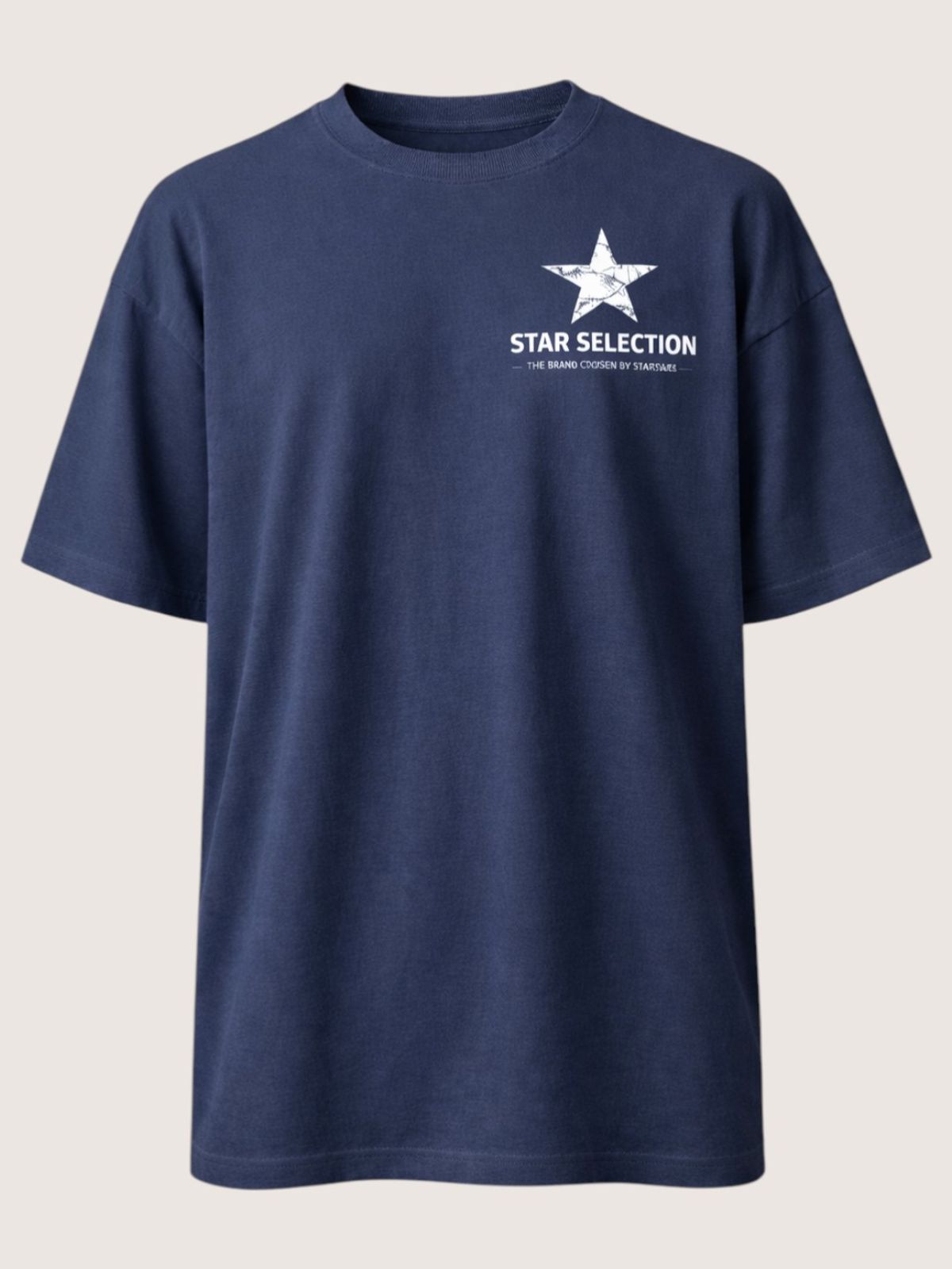 지블랙(ZBLACK) 스타셀렉션 크렉 스타 스몰로고 오버핏 반팔(NAVY)