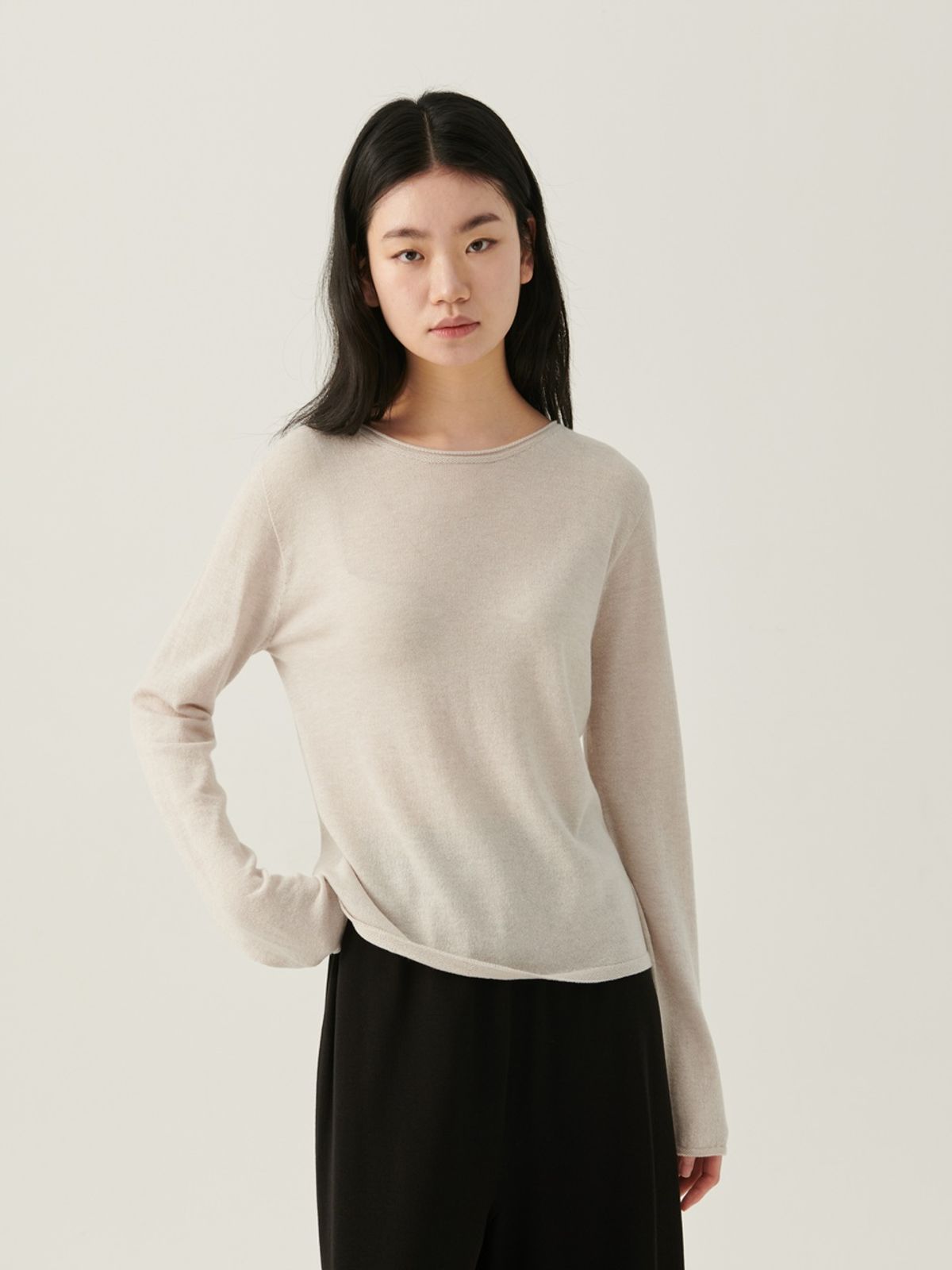 베이스스레드(BASETHREAD) Mono Crew Neck Top - Soy