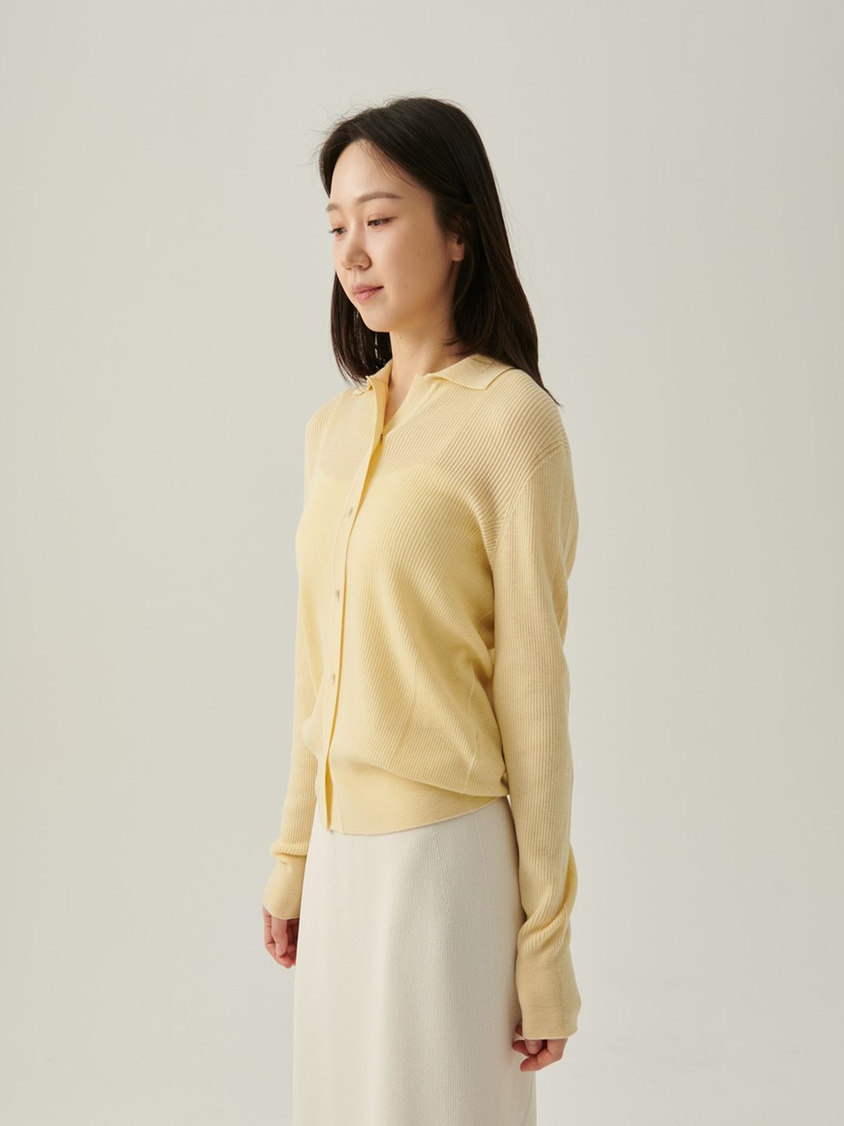 베이스스레드(BASETHREAD) Linear Cardigan - Yellow