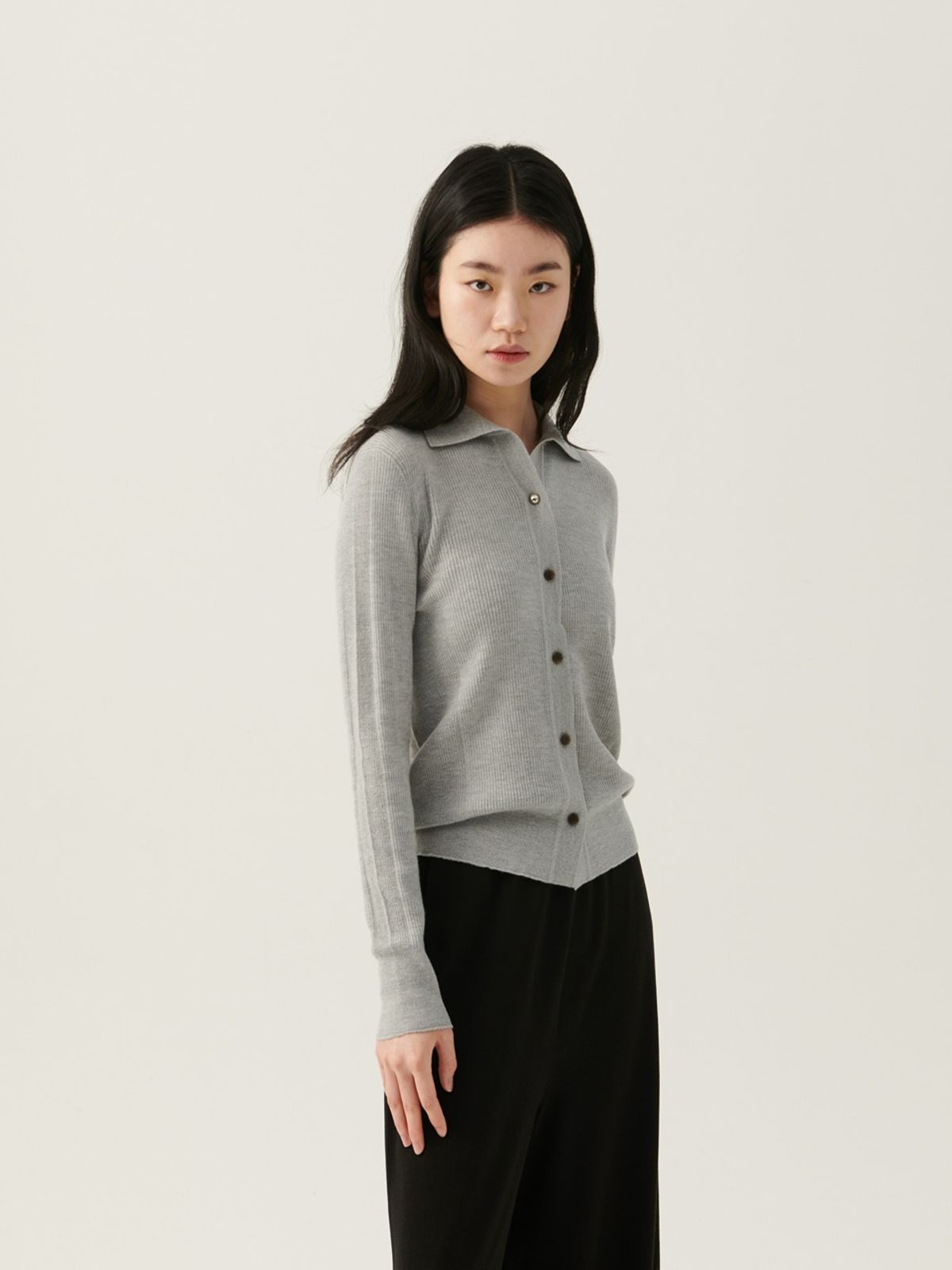 베이스스레드(BASETHREAD) Linear Cardigan - Gray