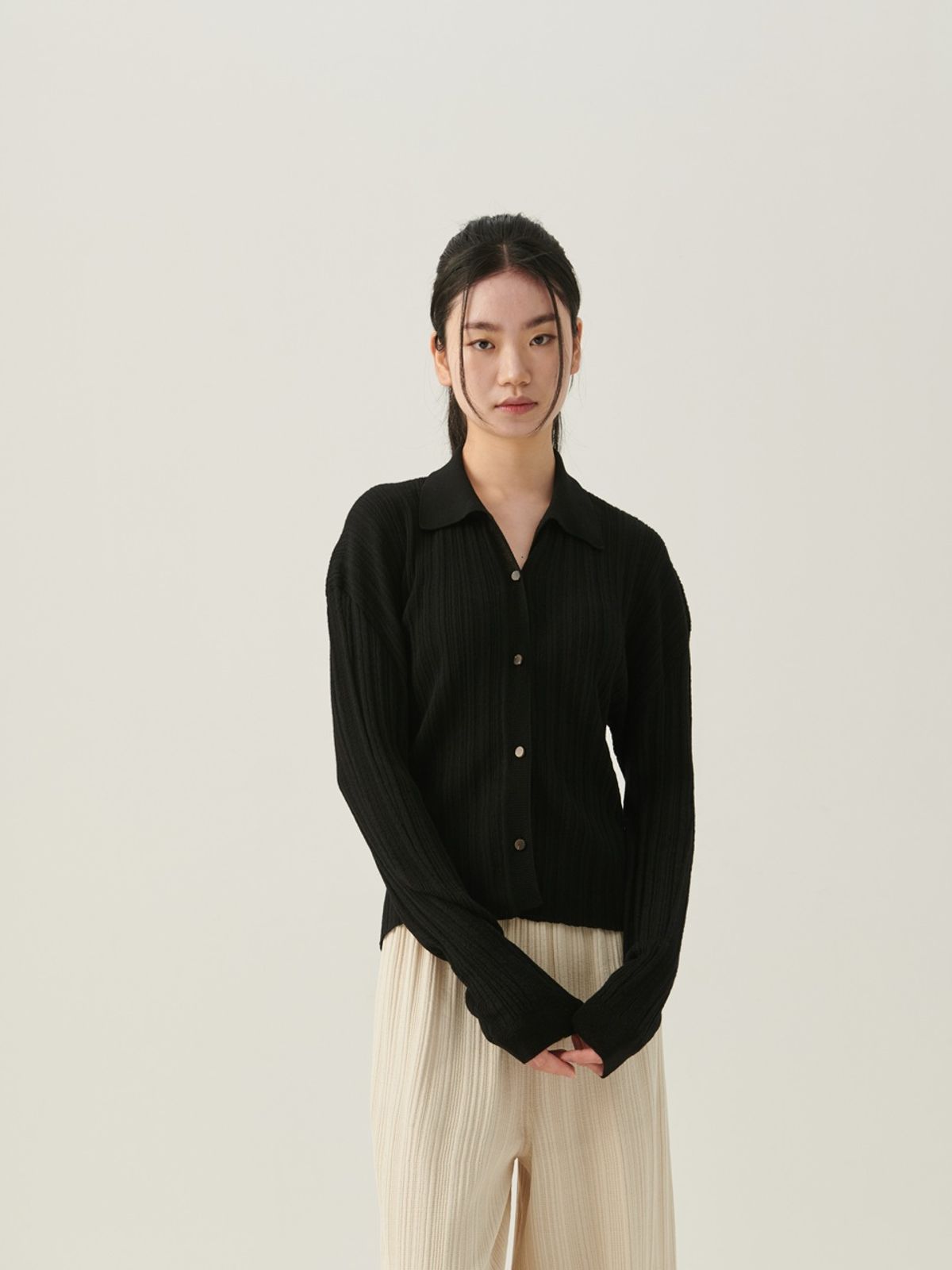 베이스스레드(BASETHREAD) Dawn Cardigan - Black