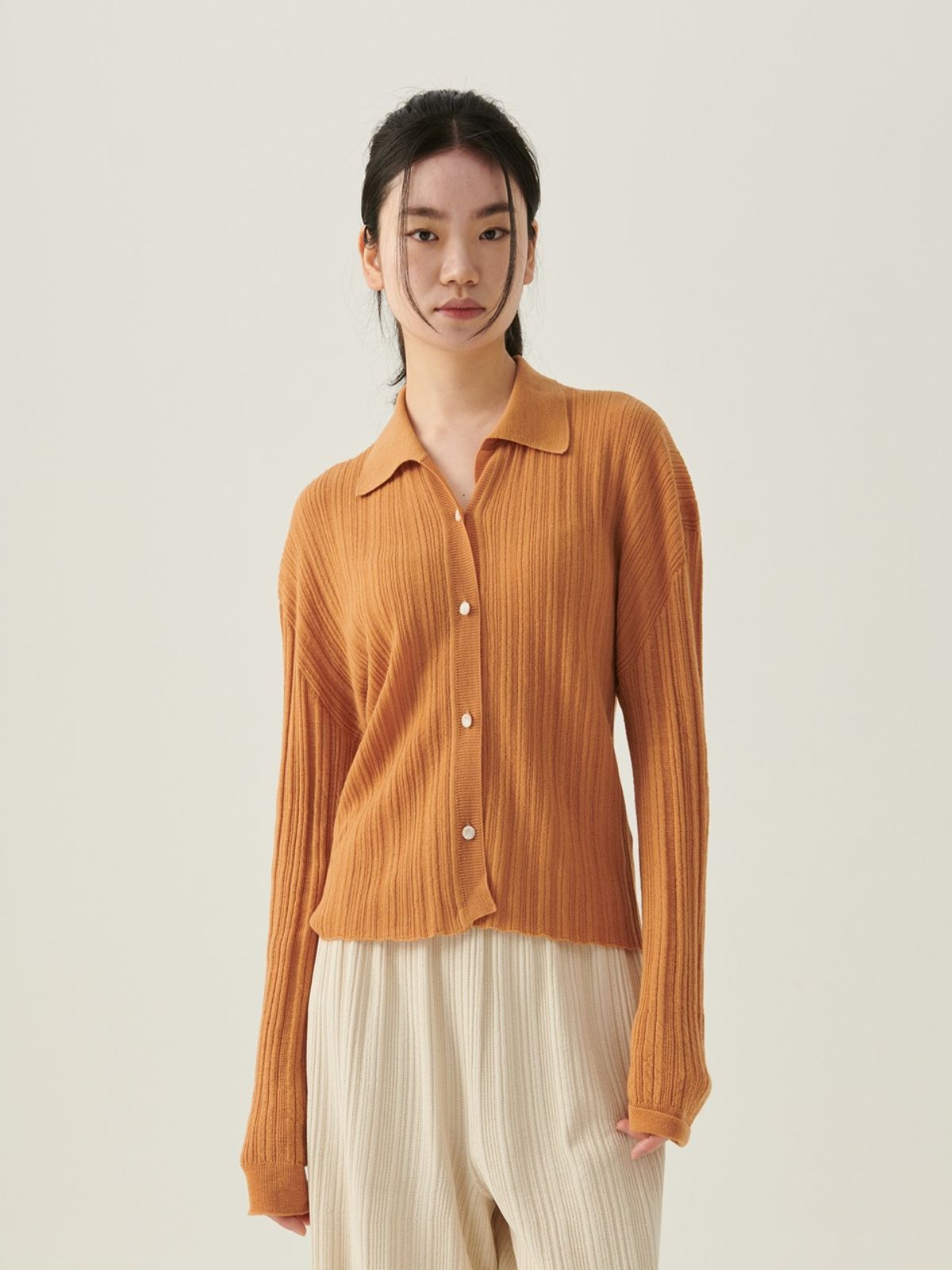 베이스스레드(BASETHREAD) Dawn Cardigan - Burnt orange