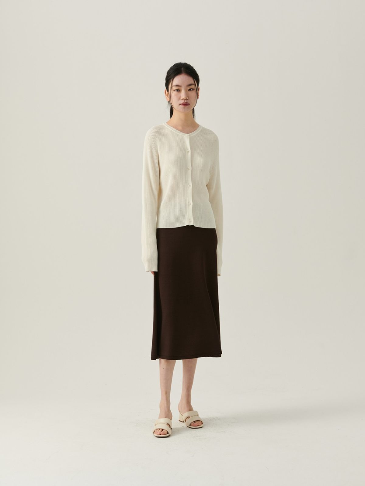 베이스스레드(BASETHREAD) Node Round Cardigan - Ivory