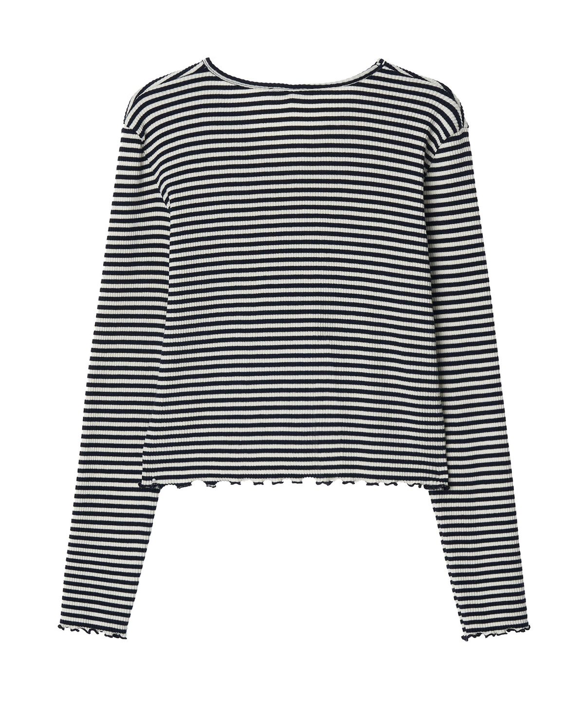 뉴루키(NEW LOOKY) Shirring point long sleeves t-shirt_Navy