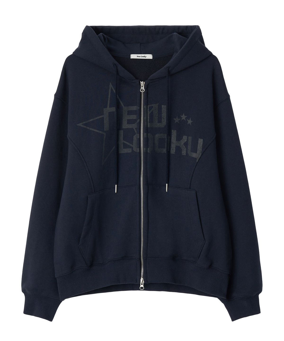 뉴루키(NEW LOOKY) Loose fit hooded jumper _Navy