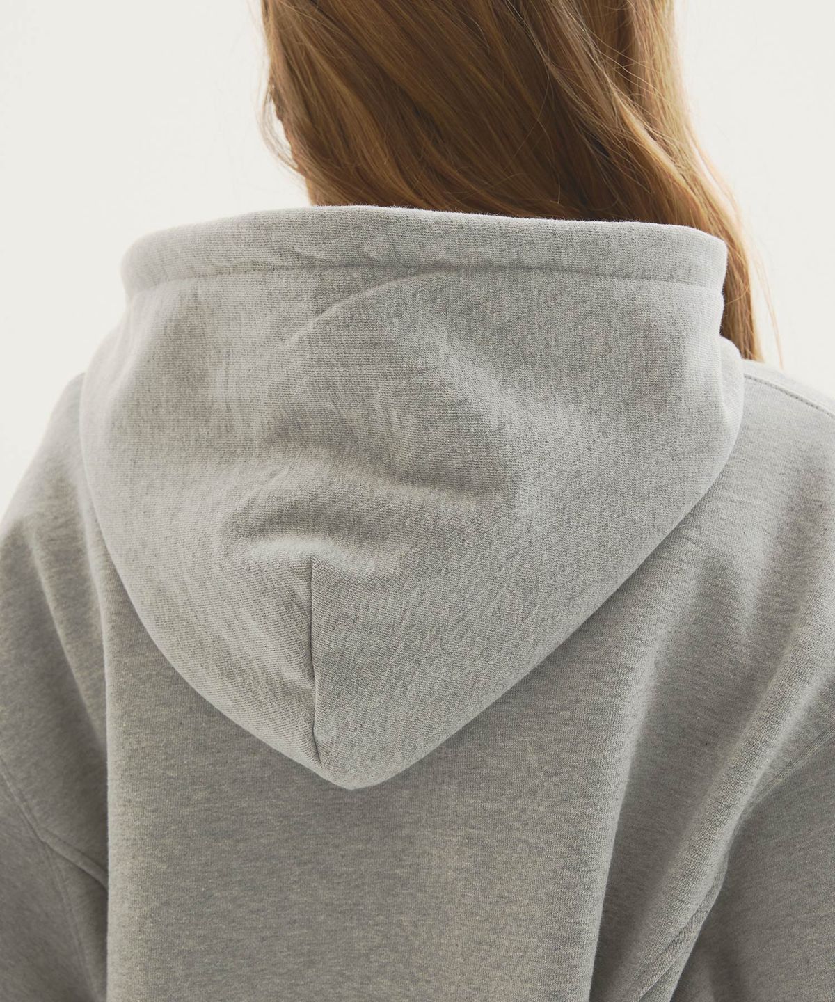 뉴루키(NEW LOOKY) Loose fit hooded jumper _Melange grey