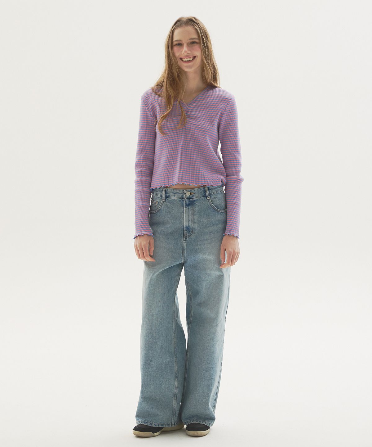 뉴루키(NEW LOOKY) Wide fit denim pants_Blue