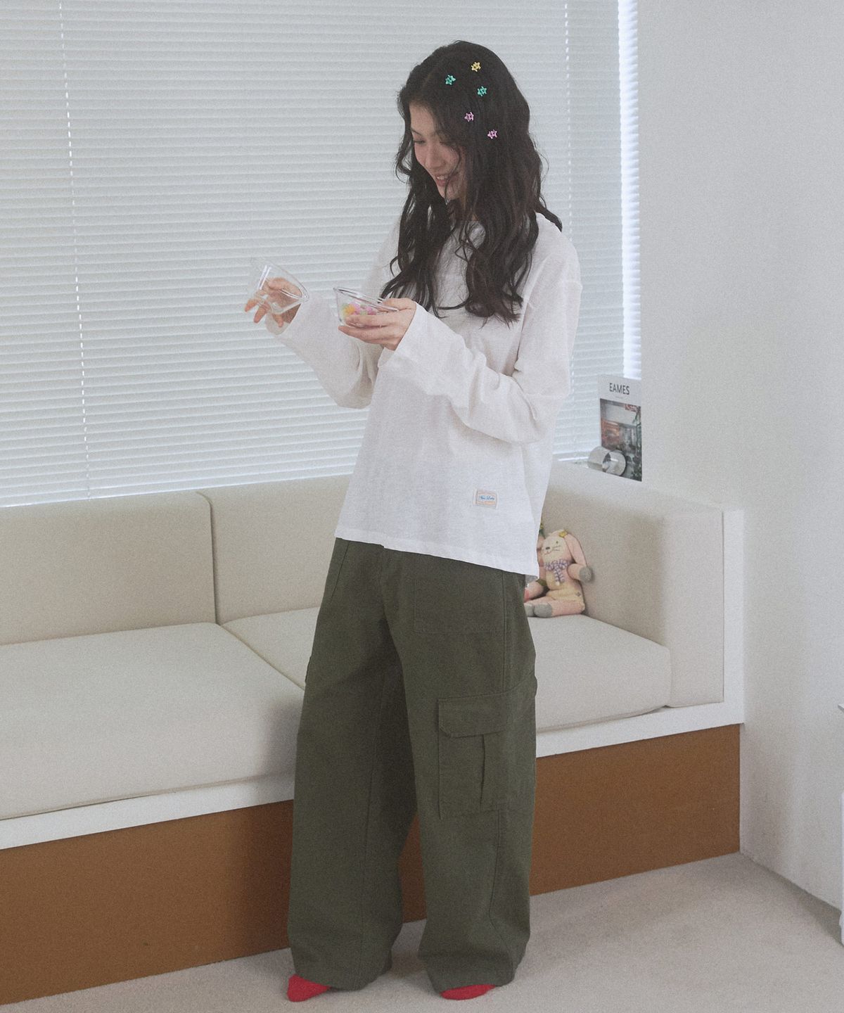 뉴루키(NEW LOOKY) Vintage cotton cargo pants_Khaki