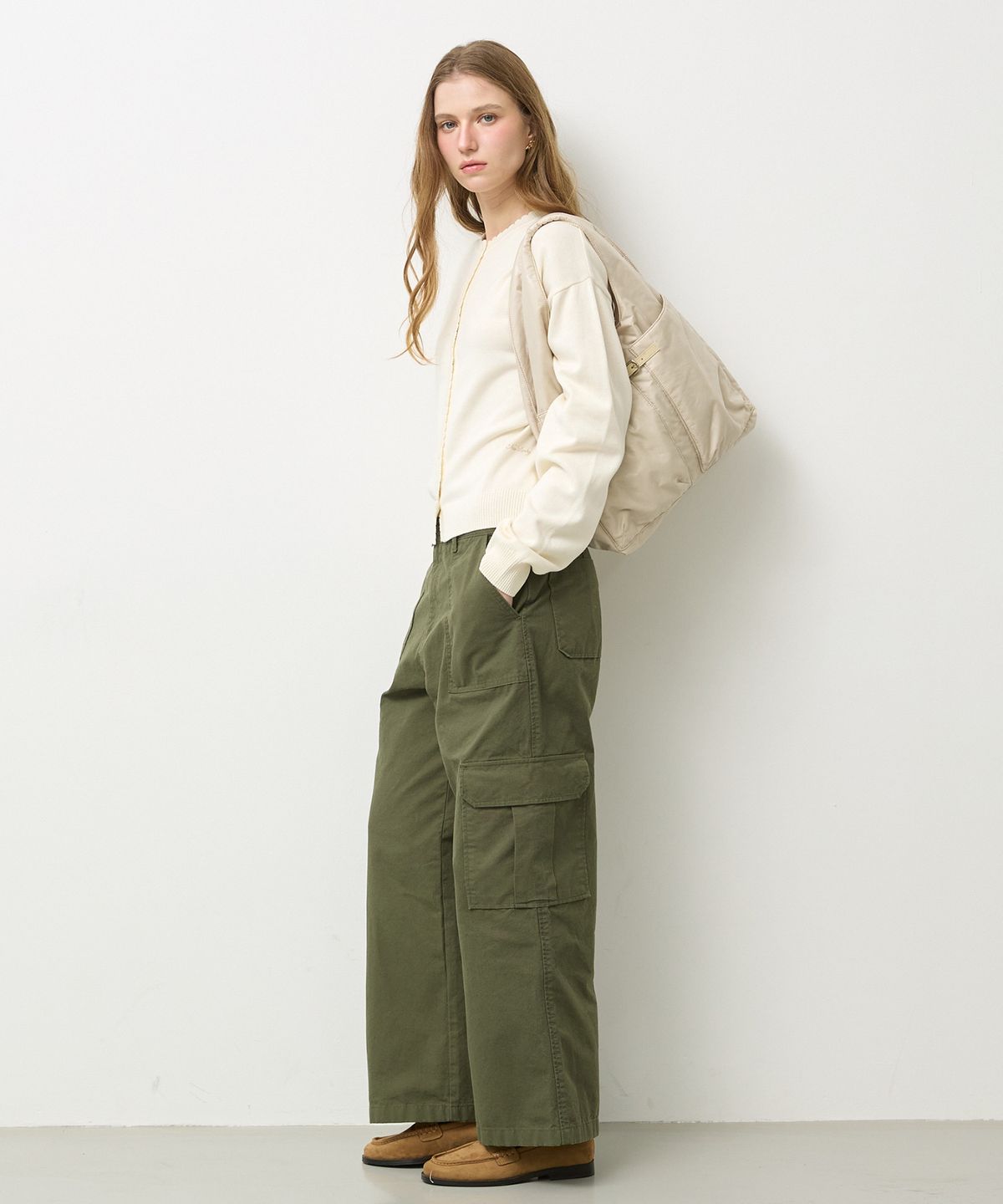 뉴루키(NEW LOOKY) Vintage cotton cargo pants_Khaki