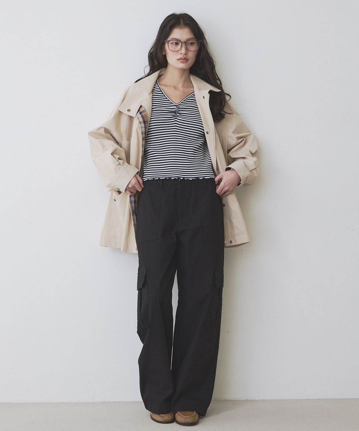 뉴루키(NEW LOOKY) Vintage cotton cargo pants_Black