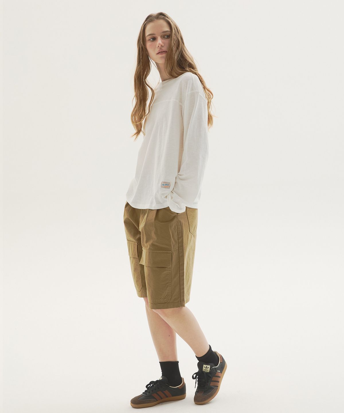 뉴루키(NEW LOOKY) Vintage cotton cargo shorts_Beige