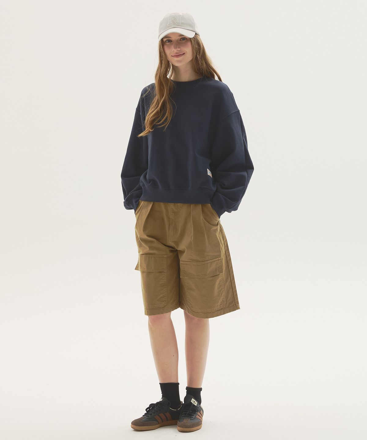 뉴루키(NEW LOOKY) Vintage cotton cargo shorts_Beige