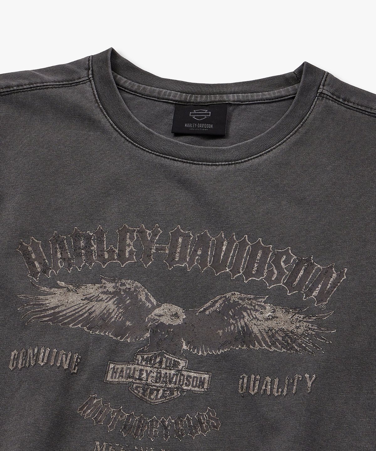 할리데이비슨 컬렉션스®(HARLEY-DAVIDSON COLLECTIONS®) [여성] 이글 크롭 티셔츠 챠콜_HH26111059
