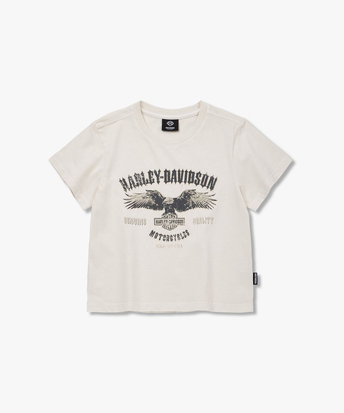 할리데이비슨 컬렉션스®(HARLEY-DAVIDSON COLLECTIONS®) [여성] 이글 크롭 티셔츠 아이보리_HH26111059