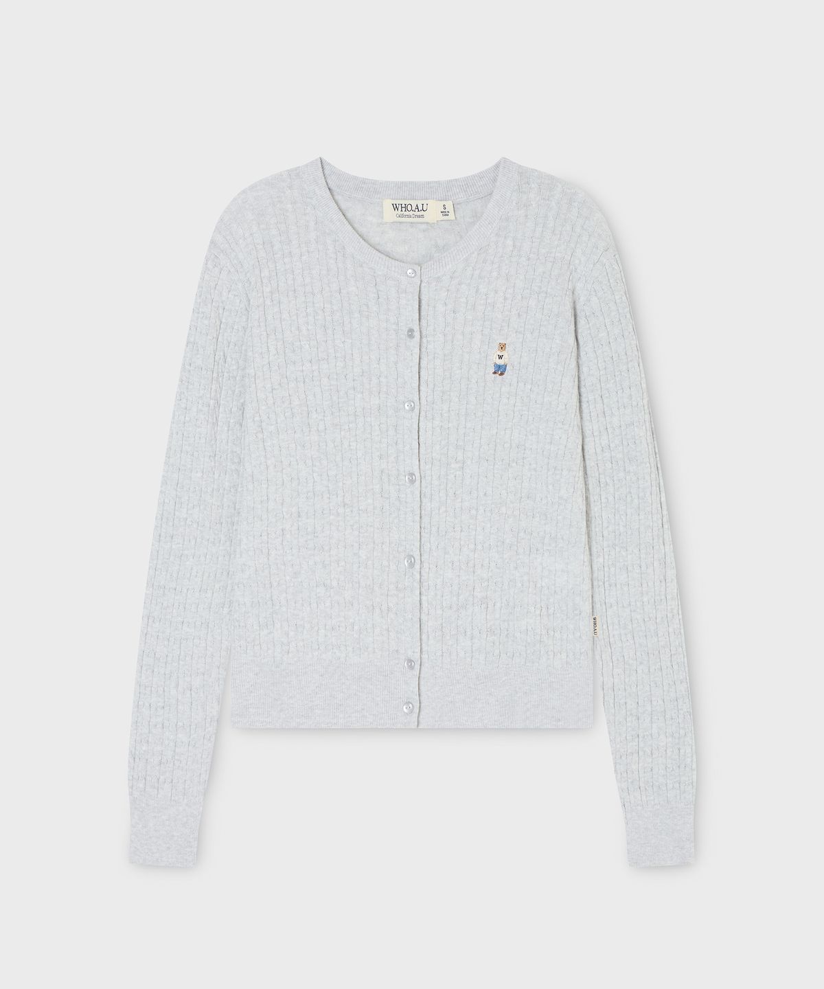 후아유(WHO.A.U) Steve High Gauge Cable Cardigan / WHCKG2521F