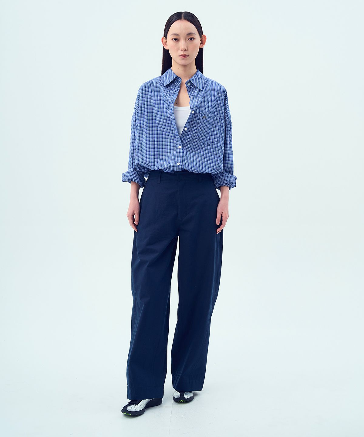 콥키노(KOBKINO) COTTON STITCH PANTS (NAVY)
