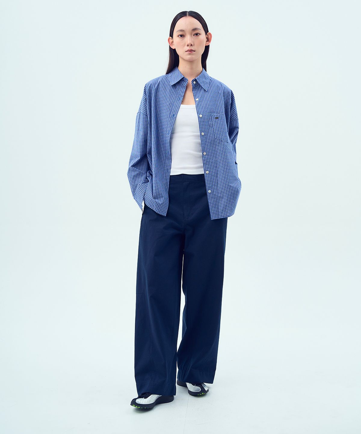 콥키노(KOBKINO) COTTON STITCH PANTS (NAVY)