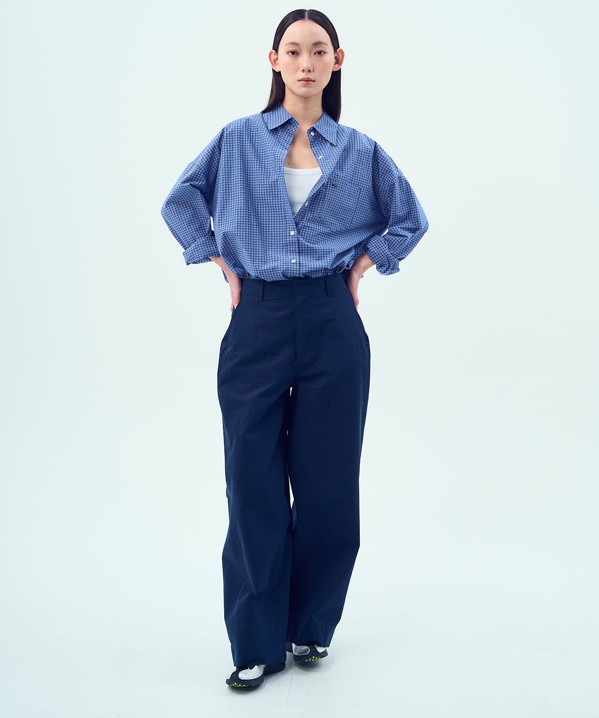 콥키노(KOBKINO) COTTON STITCH PANTS (NAVY)
