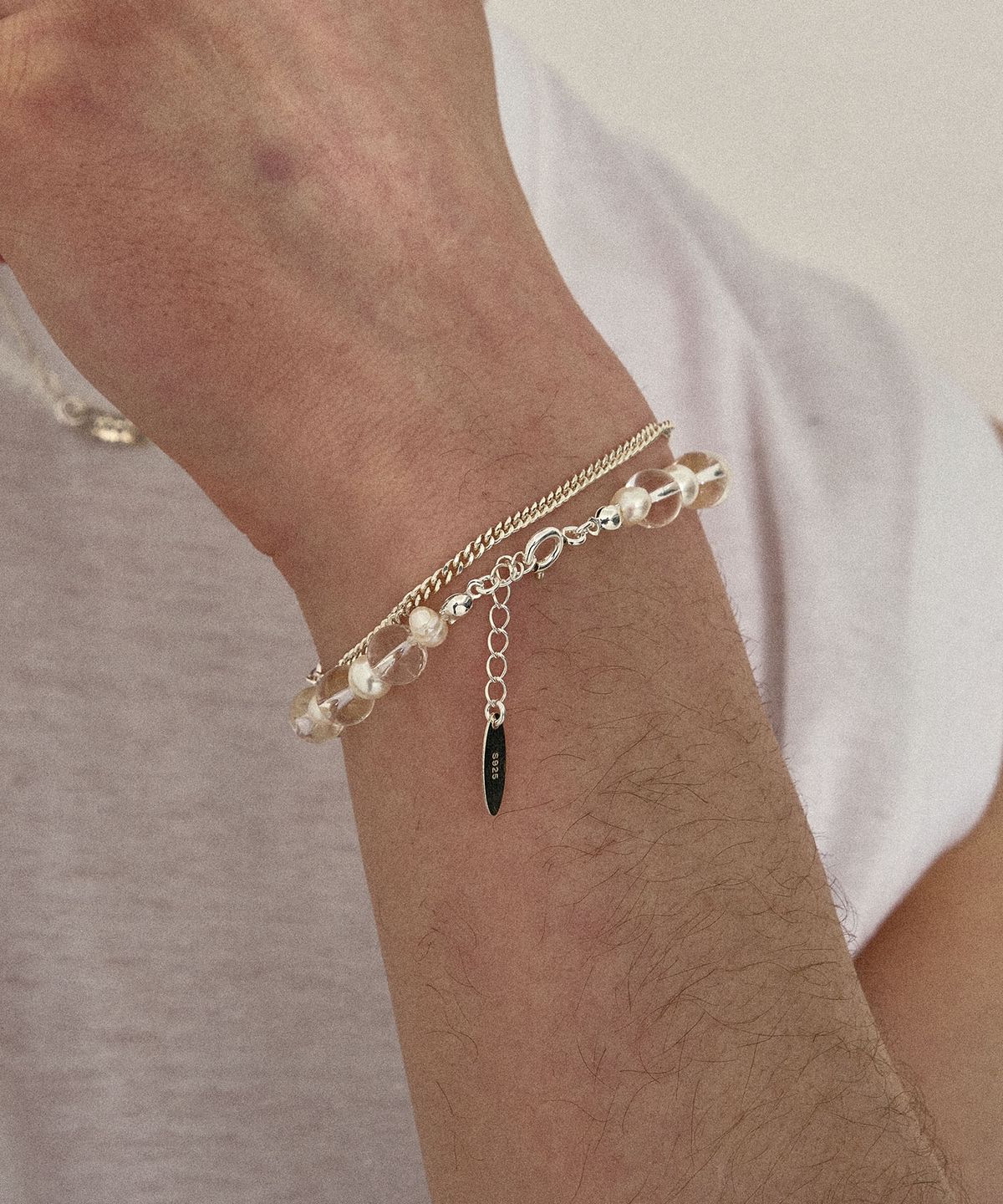 에이지47(AG47) M.C-B-01 Cuban Chain Point Bracelet
