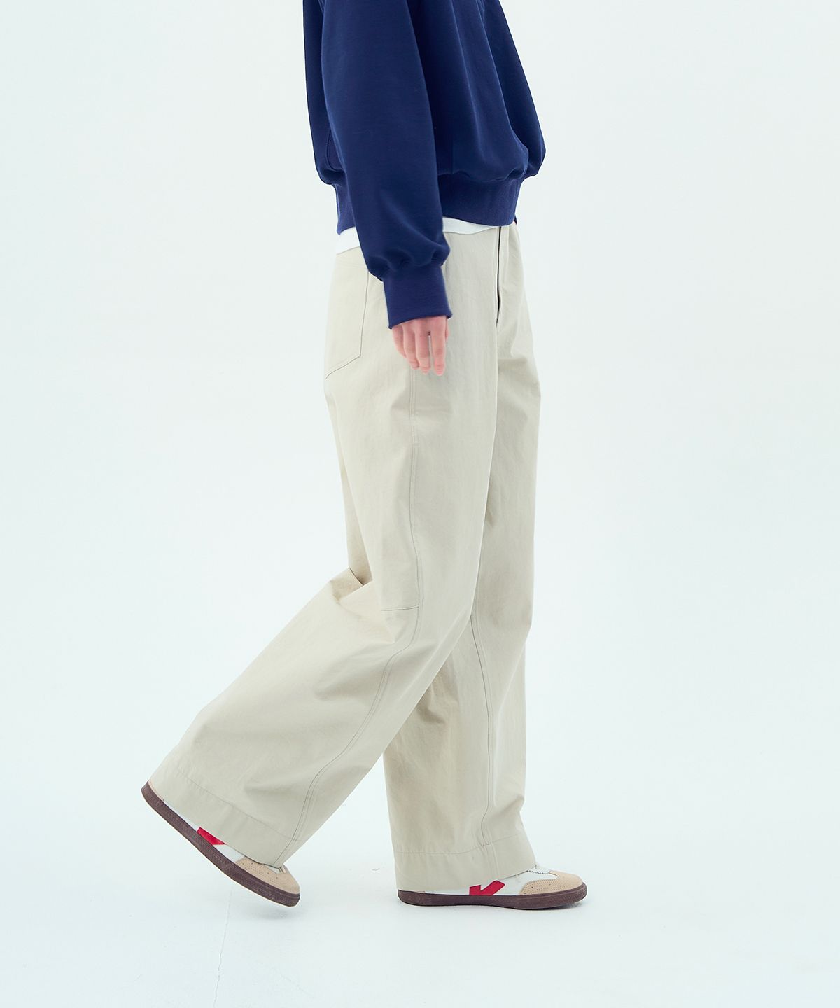 콥키노(KOBKINO) COTTON STITCH PANTS (MINT BEIGE)