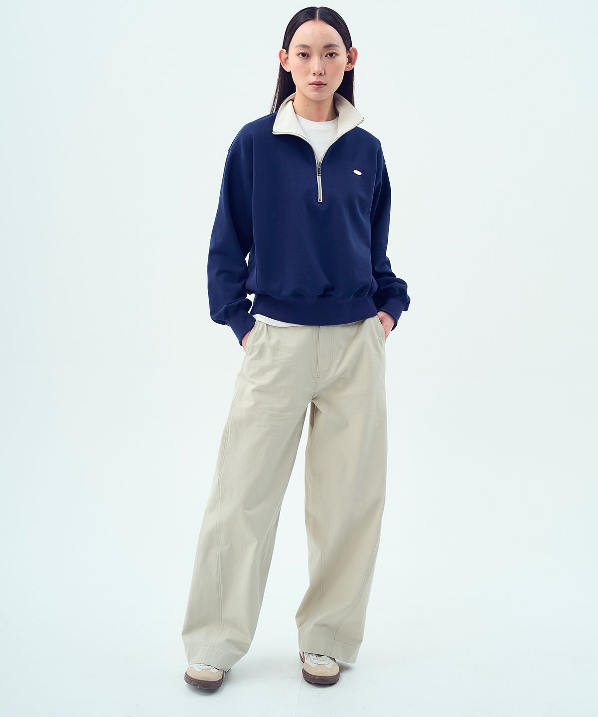 콥키노(KOBKINO) COTTON STITCH PANTS (MINT BEIGE)